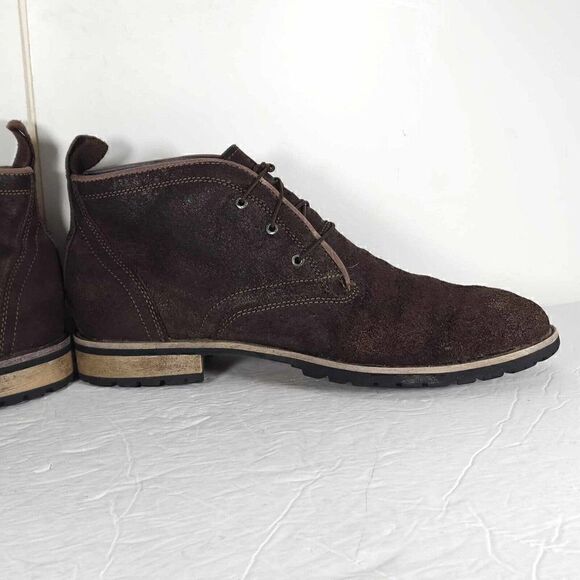 Marc Nason Men’s US 10,5 Brown Suede Leather Lace Up Ankle Chukka Boots Shoes - Picture 7 of 15